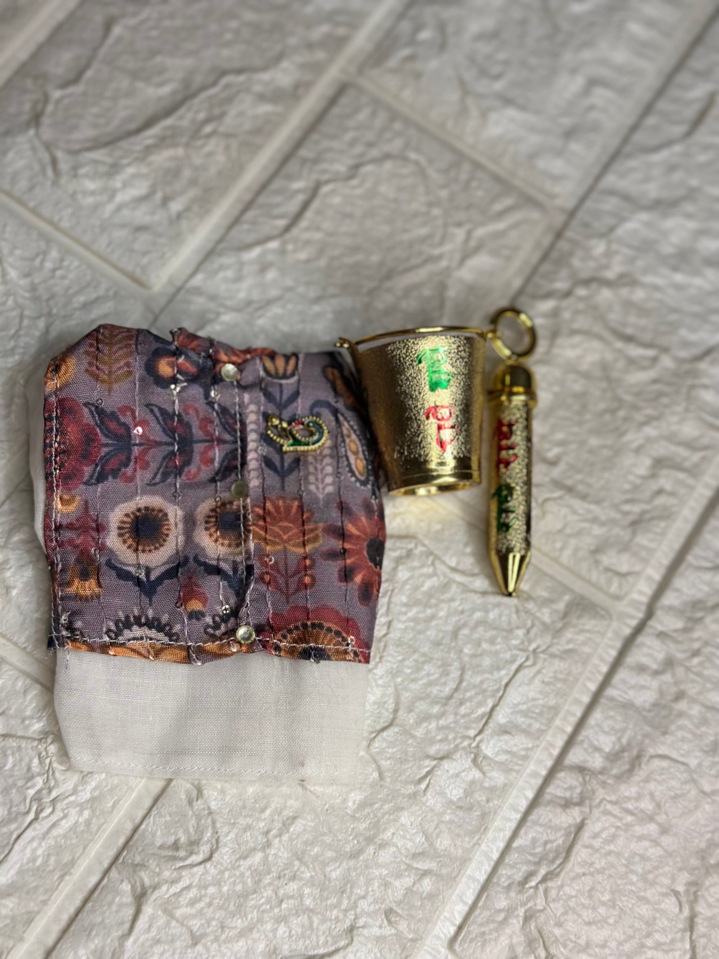 Holi Special Combo for Laddoo Gopal – Kurta Pyjama Set + Pagdi + Radha Naam Pichkari